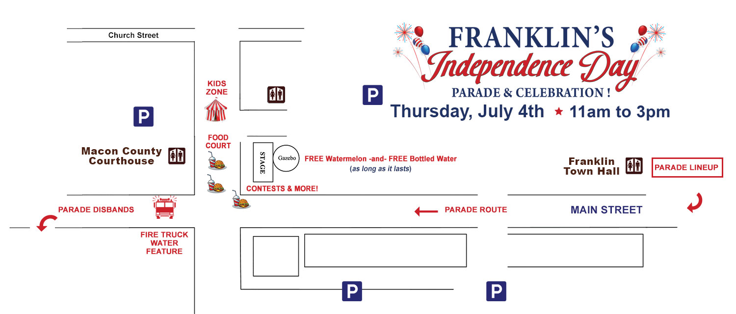 July 4th Parade Map Franklin NC